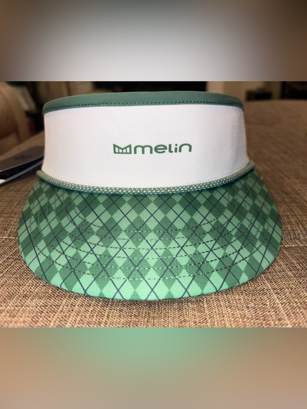 Melin Hydro Visor Men's One Size Green Argyle Snapback Golf Hat Coast Links NWT